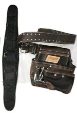 3 Pc AWP CONSTRUCTION WORK Tool Belt Leather TrapJaw Pouch Bag Padding