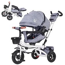 Baby Tricycle, 4-in-1 Folding Smart Baby Kids Bike Trikes Stroller with Grey - Miami - US