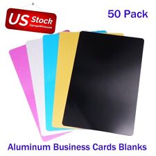 50 Pack Multicolor Aluminum Blank Metal Business Cards Tags for Laser Engraving