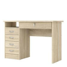 Functional Modern Desk 5 Drawers in Oak with Key Lock W109xH76xD48cm