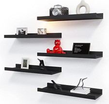 5 Set Floating Wall Mounted Shelves, Black Shelves for Wall Decor, Modern Pictur - Toronto - Canada