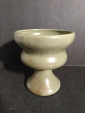 Vintage Minimalist Haeger USA Green Speck Vase Pedestal Planter 5.5 Tall 5" Dia - Toronto - Canada"