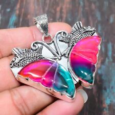 Bi-Color Tourmaline Gemstone Handmade Jewelry Pendant 2.17 K423"