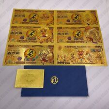 New 5pcs Japanese One Piece anime gold banknote Tickets Cards for kid Toys Gift