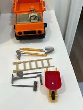 Vintage 1975 Playmobile Dump truck construction tools and worker