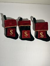 3 Christmas Stockings Money Holders / Gift Cards Ornaments