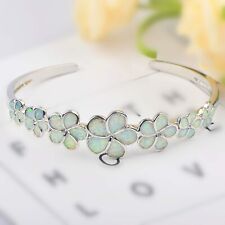 Kivony Fine White Opal Plum Bossom Bangles 925 Sterling Sliver Jewelry For Women