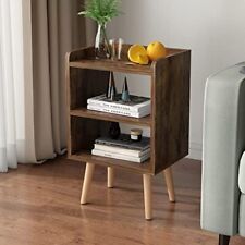 Nightstand, Mid-Century Modern Bedside Tables with Storage Shelf, Minimalist ... - Eugene - US