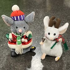 Gemmy Christmas Santa Reindeer Mice Animated Singing Lighted Toys Lot Of 2 READ - Seale - US