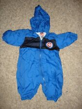 MLB Chicago Cubs infant 6/9m months hooded windbreaker romper sleeper blue zip