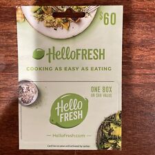 Hello Fresh $60 gift card. One Box Or $60 Value!! Cooking As Easy As Eating.