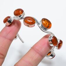 Baltic Amber Gemstone 925 Sterling Silver Jewelry Cuff Bracelet Adjustable