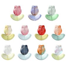 100x Lampwork Glass Crystal Flower Spacer Beads for Jewelry Making Accessories