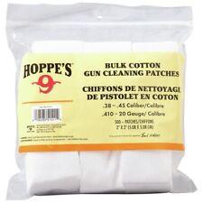 Hoppes Gun Cleaning 500 Patches Bulk 2 inch Square Cotton 9mm .357 .38 .40 .45