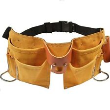 11 POCKET LEATHER TOOL BELT w/ QUICK RELEASE BUCKLE Carpenter Construction Pouch