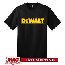 DEWALT BLACK T-SHIRT Tool Shirt Tee T Garage Parts Car Construction Tools Drill