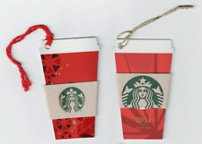STARBUCKS Gift Card 2013 & 2014 - Cups - Christmas Die-Cut - LOT of 2 - No Value