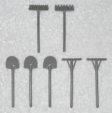 Playmobil - (x7) Vintage Construction Tools - Shovels, Rakes & Push Brooms