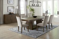 NEW 79-96" Modern Dining Brown Acacia Extendable Table & Chair Set Minimalist - Houston - US"