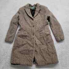 Lauren Ralph Lauren Jacket Womens 12 Brown Peacoat Lambswool Tweed Academia