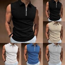 2023 Brand New Clothing Male Top Sleeveless Slim Solid Color Summer Tee