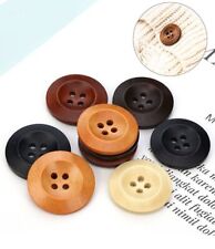 10-20mm Wooden Buttons Natural Color Wood Button Sewing Craft Accessories 50Pcs