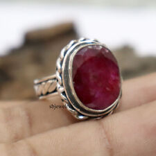 Natural Ruby Gemstone 925 Sterling Silver Birthstone Women Ring Jewelry A-911