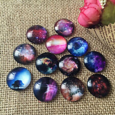 Flatback 10-25mm Round Photo Image Cover Glass Cabochon Galaxy Cameo Jewelry