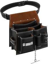 PU Leather Tool Bag Toolbelt Carpenter Construction Handyman Belt Bag Waterproof