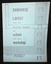 SAWHORSE LAYOUT W/ FRAMING SQUARE CARPENTERS WOODWORKING CONSTRUCTION SHOP TOOLS