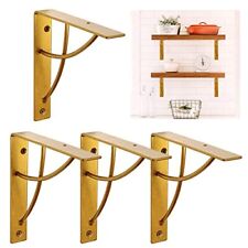 Metal Shelf Brackets, Gold Heavy Duty Shelf Bracket 7 Inch for Floating Shelf... - Ithaca - US