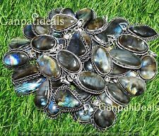 Labradorite Gemstone Pendant Lot 925 Silver Plated Wholesale Jewelry