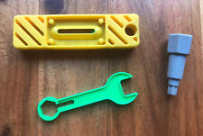 Vtg Little Tikes Construction Tools - Yellow Level Green Wrench Bolt - Lot Of 3