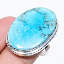 Natural Tibetan Turquoise Gemstone 925 Sterling Silver Gift Ring Size 9 Gift k08