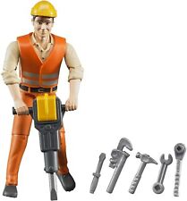 New Bruder Toys Construction Worker with Accessories 60020