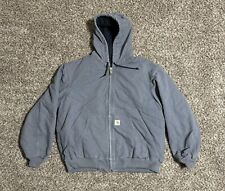 USA Carhartt Jacket J140 GVL Gray Quilted Lined Hooded Full Zip Coat Size XL