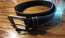 Timberland Pro Brown Genuine Full Grain Leather Work Belt Men's Size 44 Silver