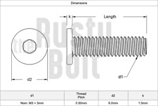 M3 x 14mm, Socket Head Screws, Ultra Low Profile, Thin, Wafer, Stainless Steel - Lawrenceville - US