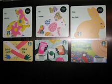 6 STARBUCKS EASTER 2022 GIFT CARDS LOT SPRING DIE CUT RABBITS - BRAND NEW !