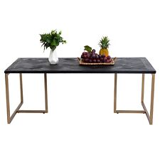 48'' Long Black Wood Coffee Table With Metal Legs Vintage Table for Living Room - Southampton - US