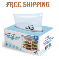 Perfect Compostable Sandwich Ziplock Bags Resealable | Sandwich Bags Organic...