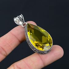 Lemon Topaz Handmade Antique Design Pendant Jewelry Wedding Gift NP-062