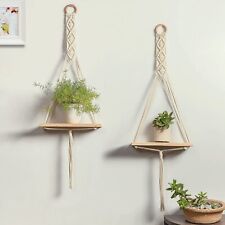 Wall Shelf Pure Cotton Cord Pine Wooden Hanging Floating Shelves - Toronto - Canada