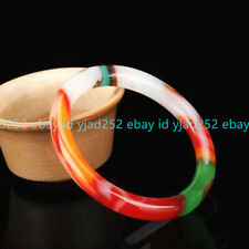 Natural Bangle Multicolour Jade Bracelet Circular Genuine Jadeite Jewelry Women