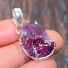 Amethyst Rough Gemstone Handmade Jewelry Pendant 1.38 A304"