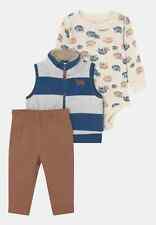 New Baby Boy Carter's Vest, Bear Print Bodysuit, & Jogger Pants Set 3 6 9 12 18