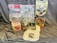WHOLESALE LOT OF 8 NEW PINK BABY ITEMS - BLANKET, BEAR RATTLE, FRAME, BIB, TOYS