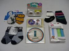 MIXED LOT OF NB BABY BOY ITEMS - Sticky Bellies, 2 Gloves, 4 Socks, 2 Pacifiers!