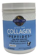 Garden of Life Grass Fed Collagen Peptides, Unflavored, 19.75 oz Exp 12/25