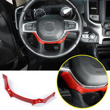 For 2019-2022 Dodge RAM 3500 ABS Red Interior Steering Wheel Decor Cover Trim 1P